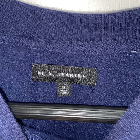 MILAN ITALY 1991 Vintage Retro Look Cropped Navy Blue Sweatshirt Embroidered - Picture 3 of 8